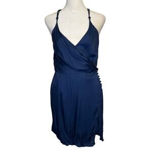 Young, Fabulous & Broke dark blue button front top size L